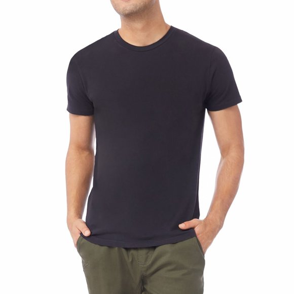 Alternative T-Shirt Men Short Sleeve Crewneck Distressed Hem Cotton Tee Black 2X - Picture 1 of 7